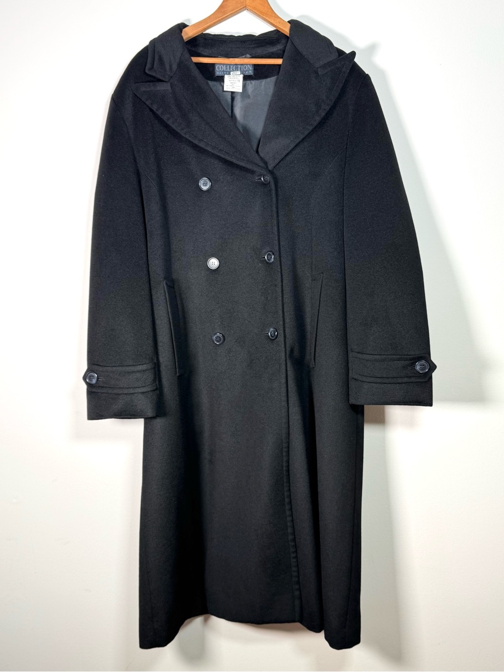 Vintage Harve Benard 100% Cashmere Double Breasted Long Maxi Overcoat Size 16 XL